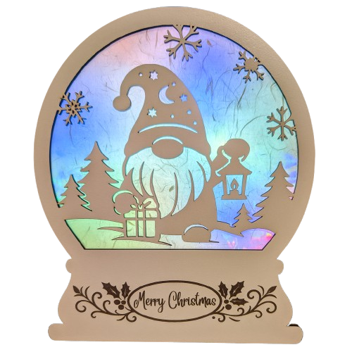 Verlichte kerstdecoratie met kerstelf