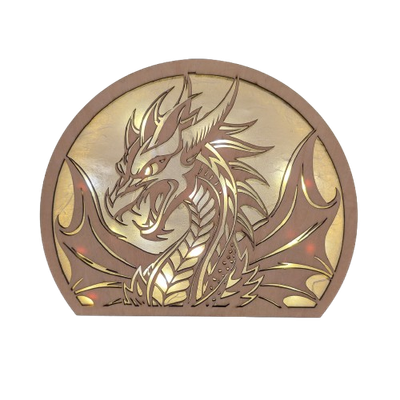 Houten lasergesneden lantaarn - Draak
