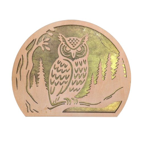 Houten lasergesneden lantaarn - Uil