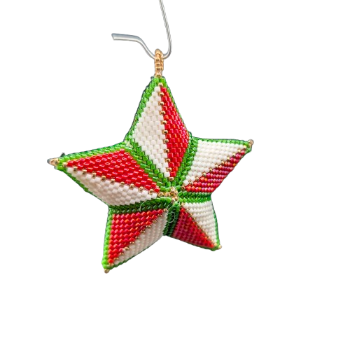 Peyote patroon - Driekleurige ster 65 mm