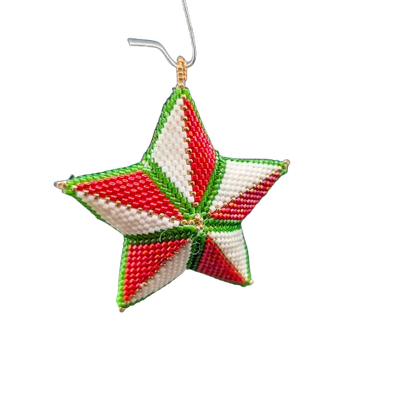 Peyote patroon - Driekleurige ster 65 mm