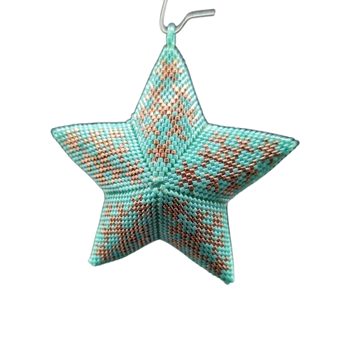 Peyote patroon - Ster met sneeuwvlokken 77 mm