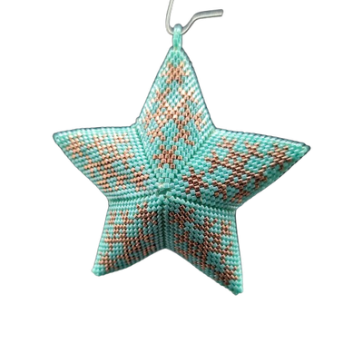 Peyote patroon - Ster met sneeuwvlokken 77 mm