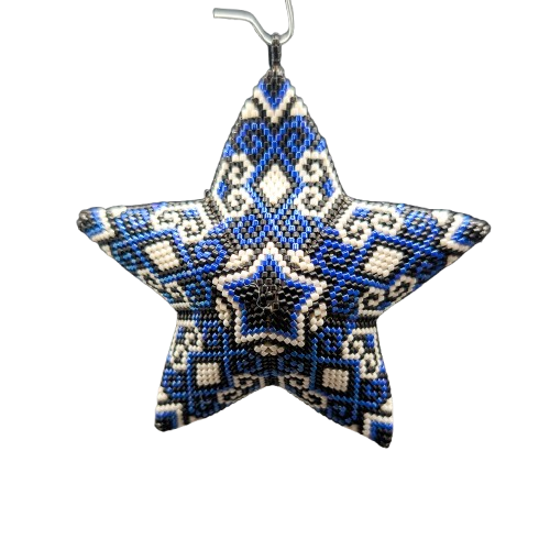 Peyote patroon - Driekleurige ster 90 mm