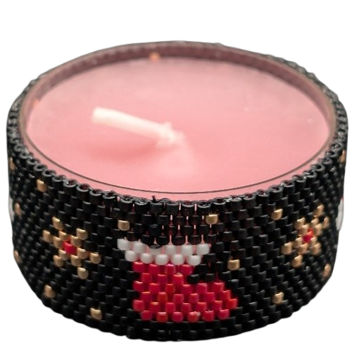 Peyote patroon – Theelicht met kerstsok en ster