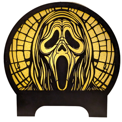 Houten lichtbox - Ghostface lantaarn met fairylights