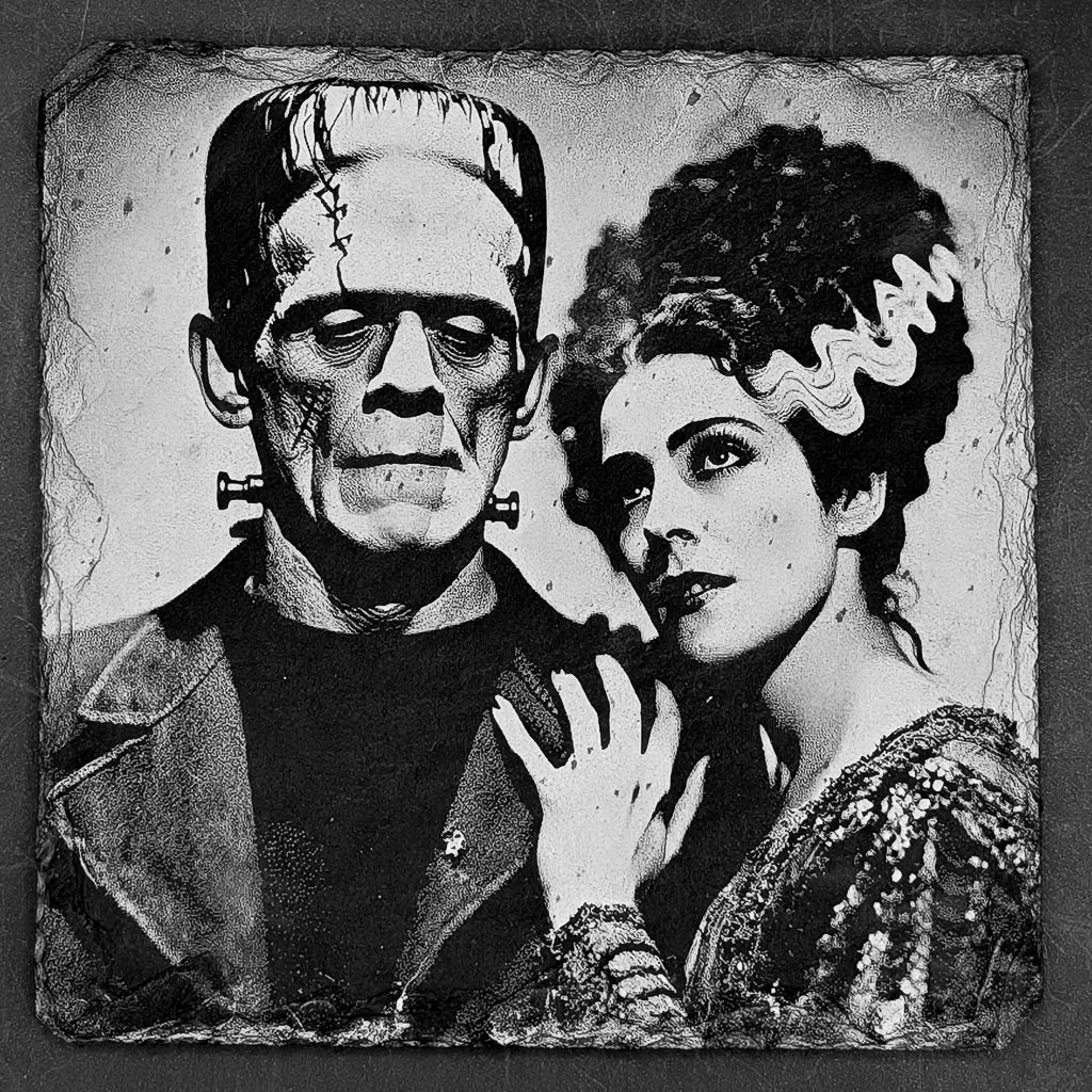 Leistenen onderzetter gebaseerd op Frankenstein