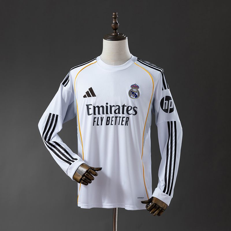 Real Madrid 2025/2026 Long Sleeves Home Kit