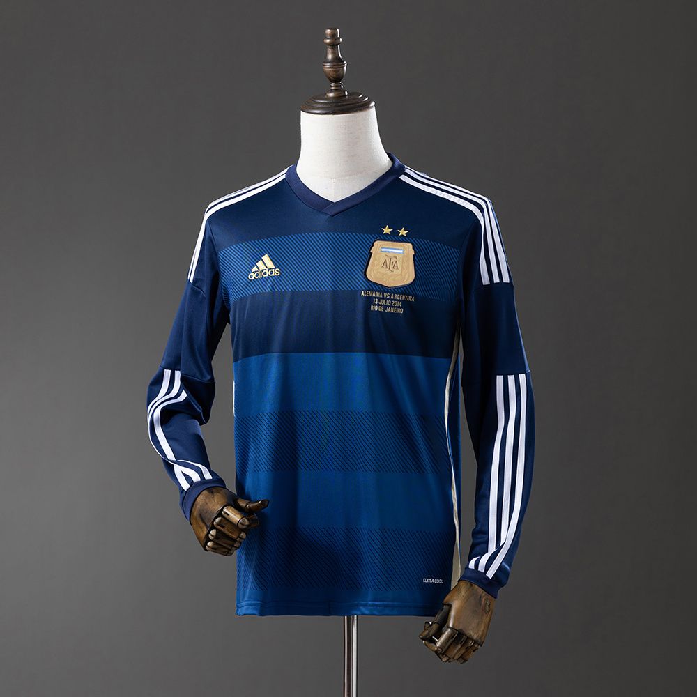 Argentina 2014 Long Sleeves World Cup Final Retro Away Kit