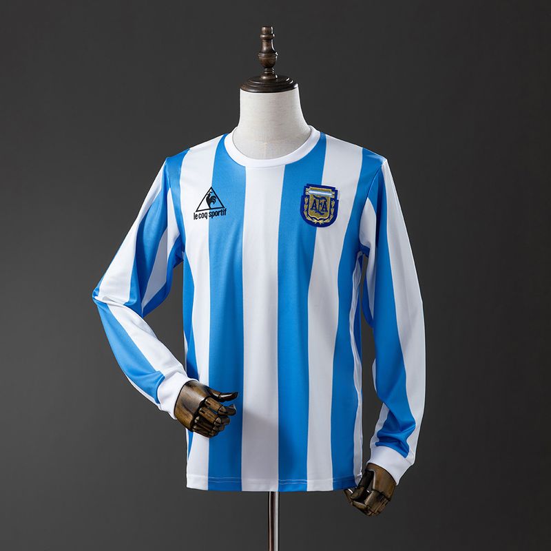 Argentina 1986 Long Sleeves Retro Home Kit