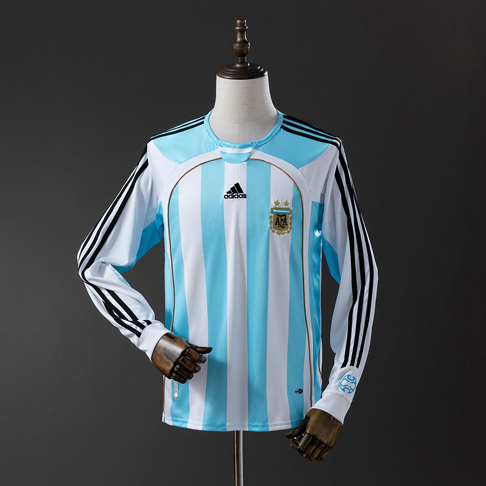 Argentina 2006 Long Sleeves Retro Home Kit Argentina 2006 Long Sleeves Retro Home Kit