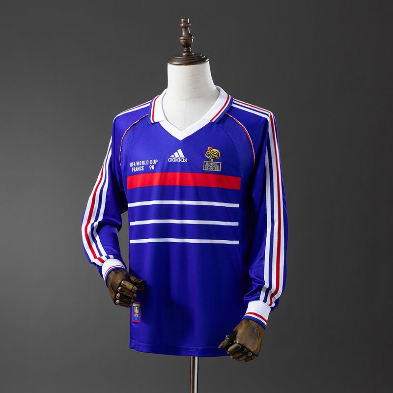 France 1998 Retro Long Sleeves Home Kit