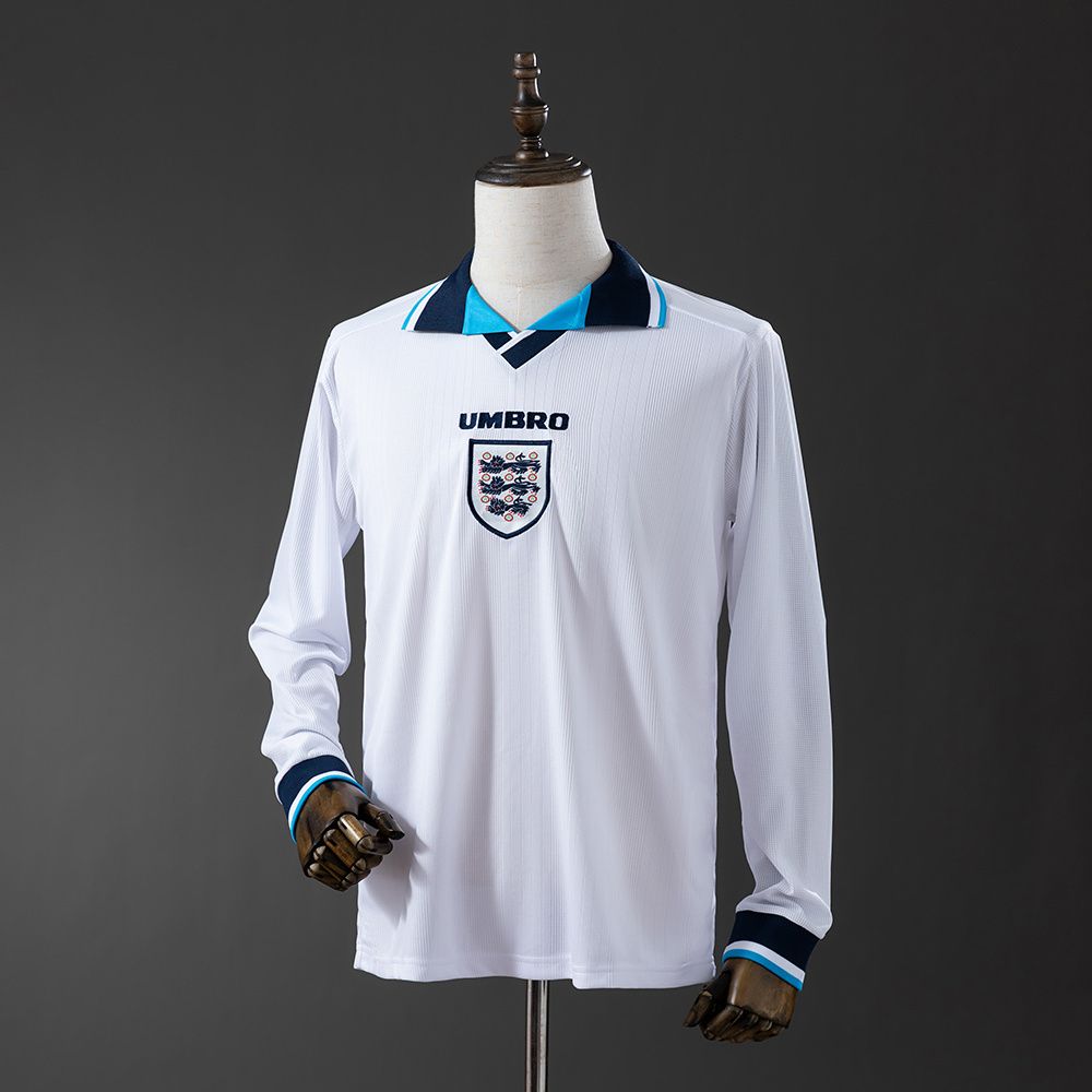 England 1996 Retro Long Sleeves Home Kit