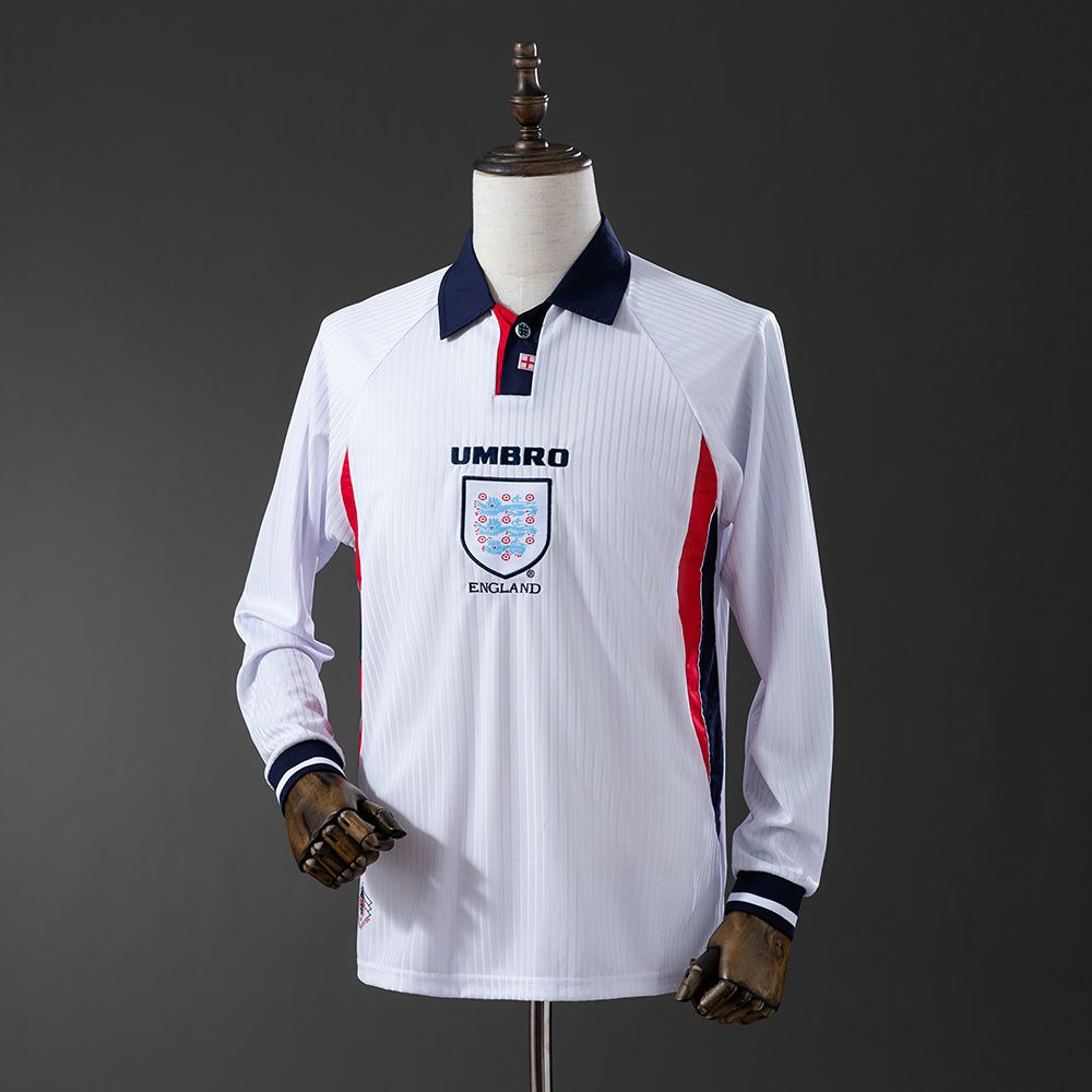 England 1998 Retro Long Sleeves Home Kit