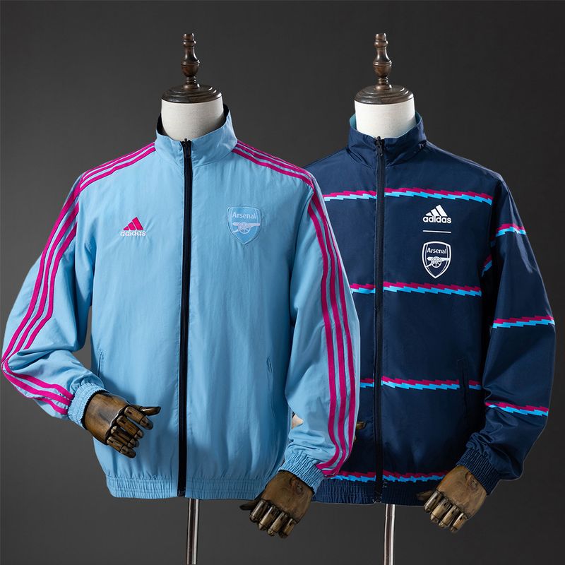 Arsenal 2025/26 Reversible Trench Coat – Navy/Light Blue