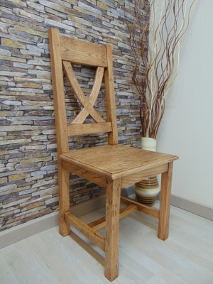 Silla Cruzada asiento de madera