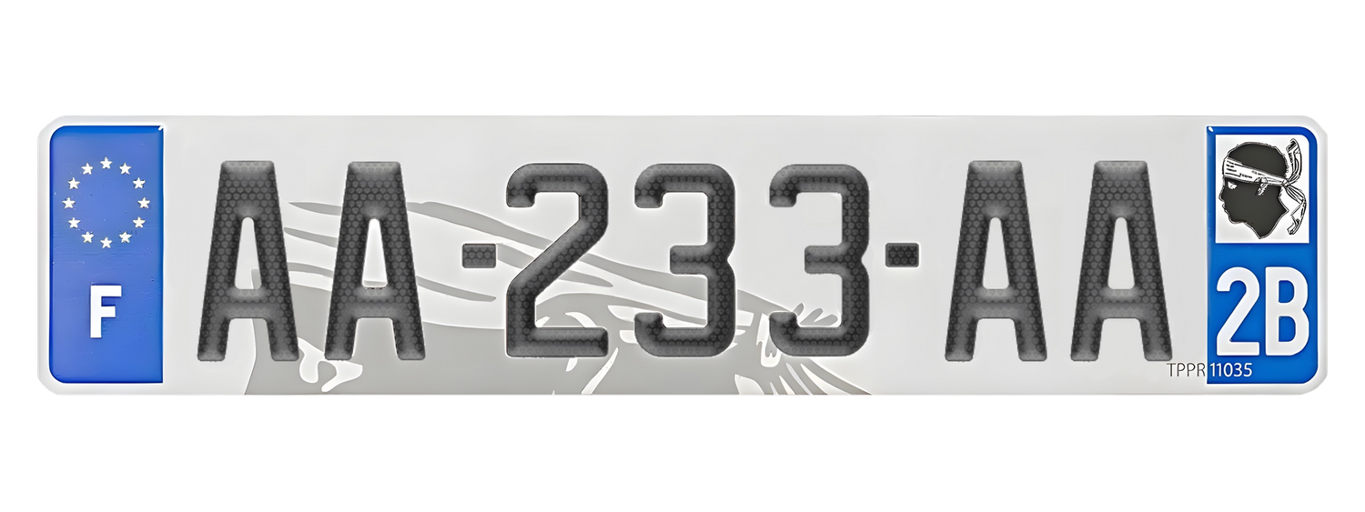 Plaque d'immatriculation premium double aluminium 520x110 Plaque d'immatriculation premium double aluminium 520x110