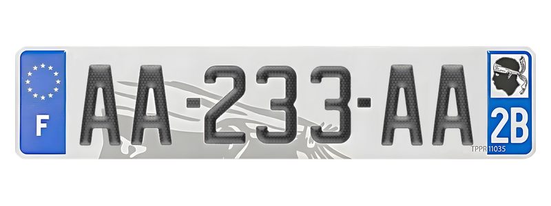 Plaque d'immatriculation premium double aluminium 520x110