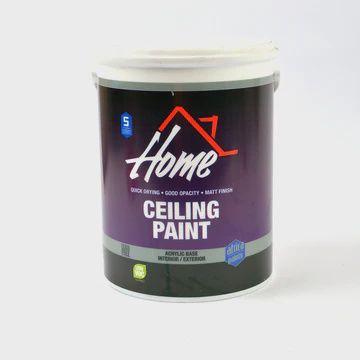 Home Ceiling Paint 5L - White Acrylic Interior/Exterior Matt Finish