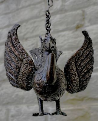 Bronzen mythische Garuda olielamp – Indonesië 19e eeuw