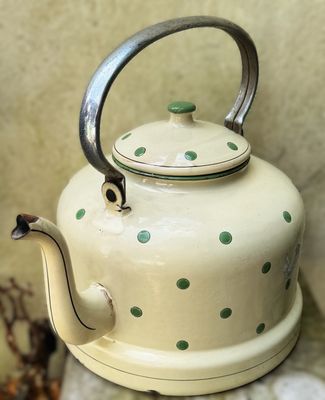 Antieke Waalse geëmailleerde ketel – Emaillerie Patemail Gosselies Charleroi, jaren 1920