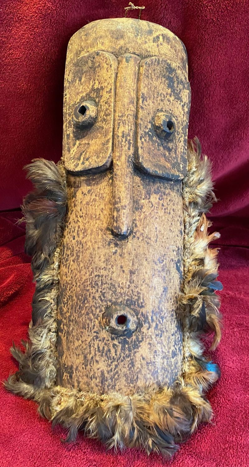 Afrikaans houten Uilenmasker met baard – Bembe, DRC – Alunga Kaluga, initiatieobject