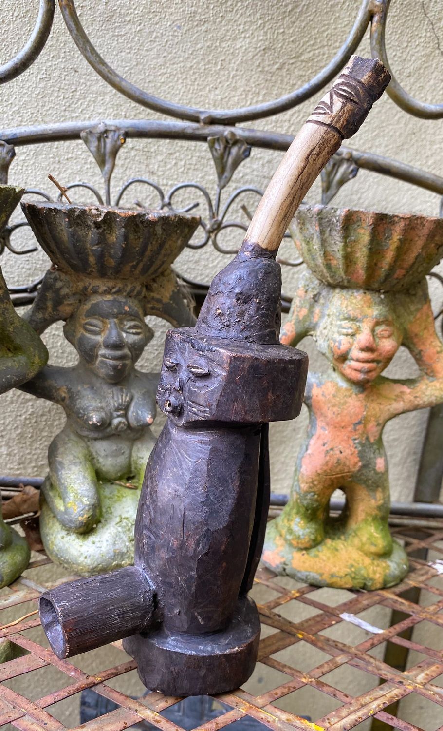 Kleine decoratieve Afrikaanse tribale rookpijp Kuba (Congo)