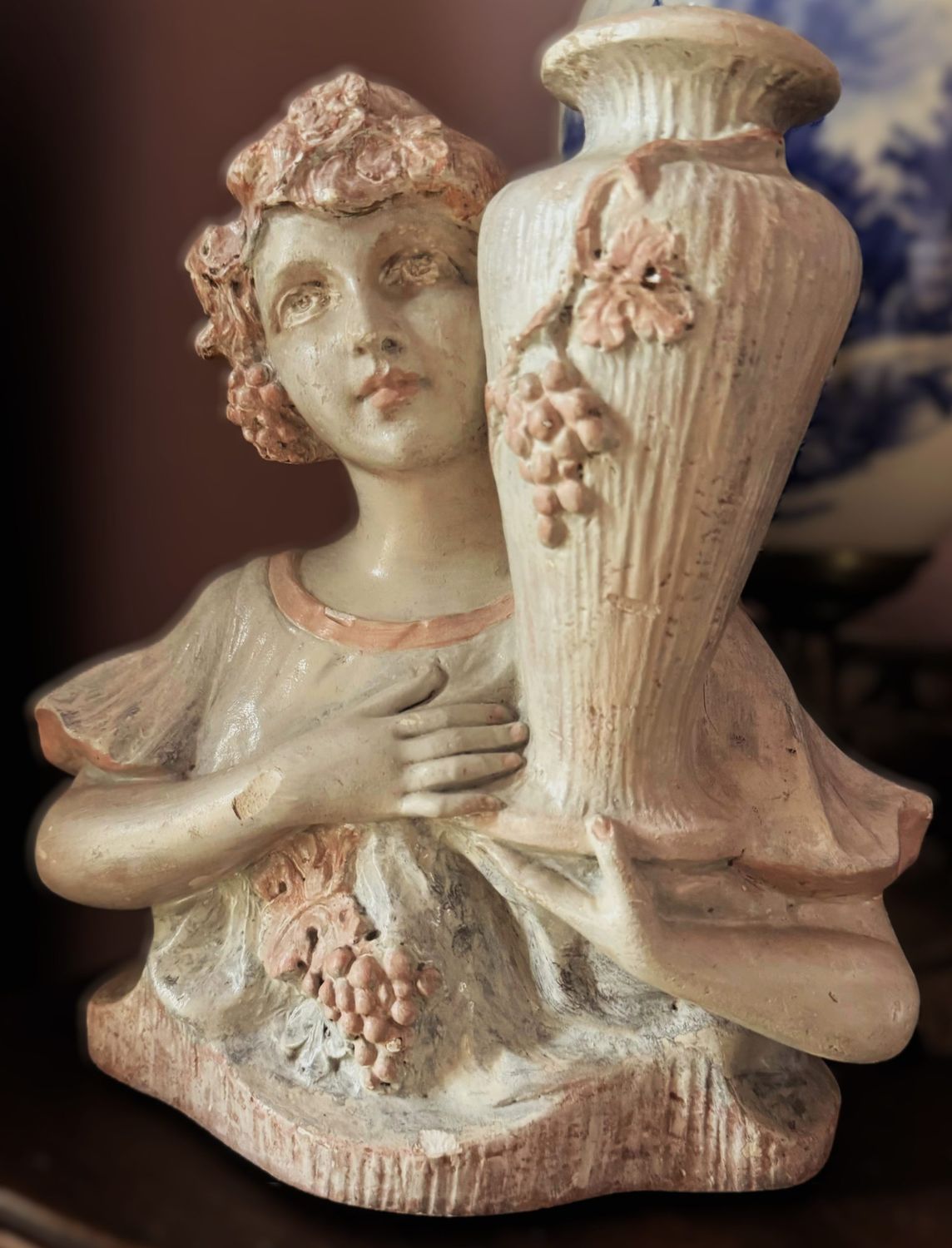 Art Nouveau gipsen buste “La Porteuse d’eau” – Balestra 1633 ca. 1900