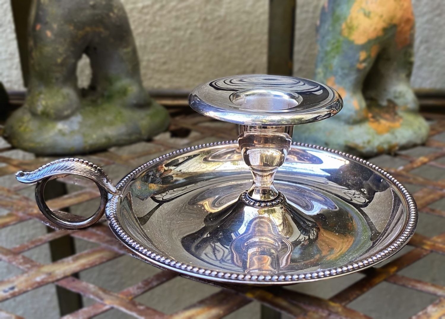 Verzilverde kandelaar in blaker model – De Breuck & Willemot, ca. 20e eeuw