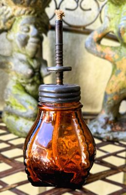 Amberkleurig Lumetta olielampje – Duitsland ca. 1880