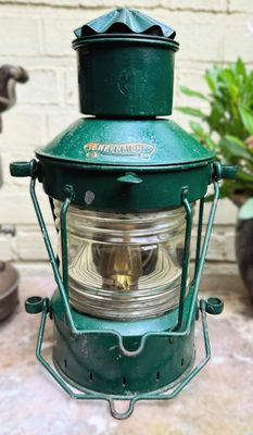 Zeldzame Antieke nautische Den Haan Rotterdam Ankerlicht scheepslamp – ca. 1930