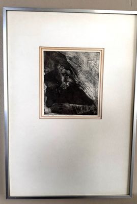 Zittende Man – Ets en Aquatint, vermoedelijk Dodeux (1983, oplage 1/4)