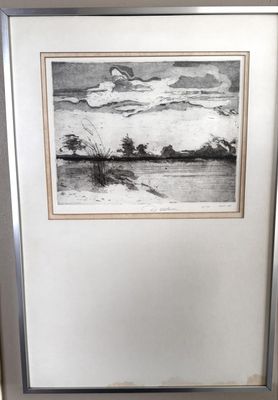 Nov ’81 –Aquatint met stormlandschap en verborgen figuur – vermoedelijk Dodeux (1981, 7/10)