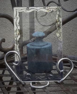 Vintage Franse glas gespiegelde fotohouder