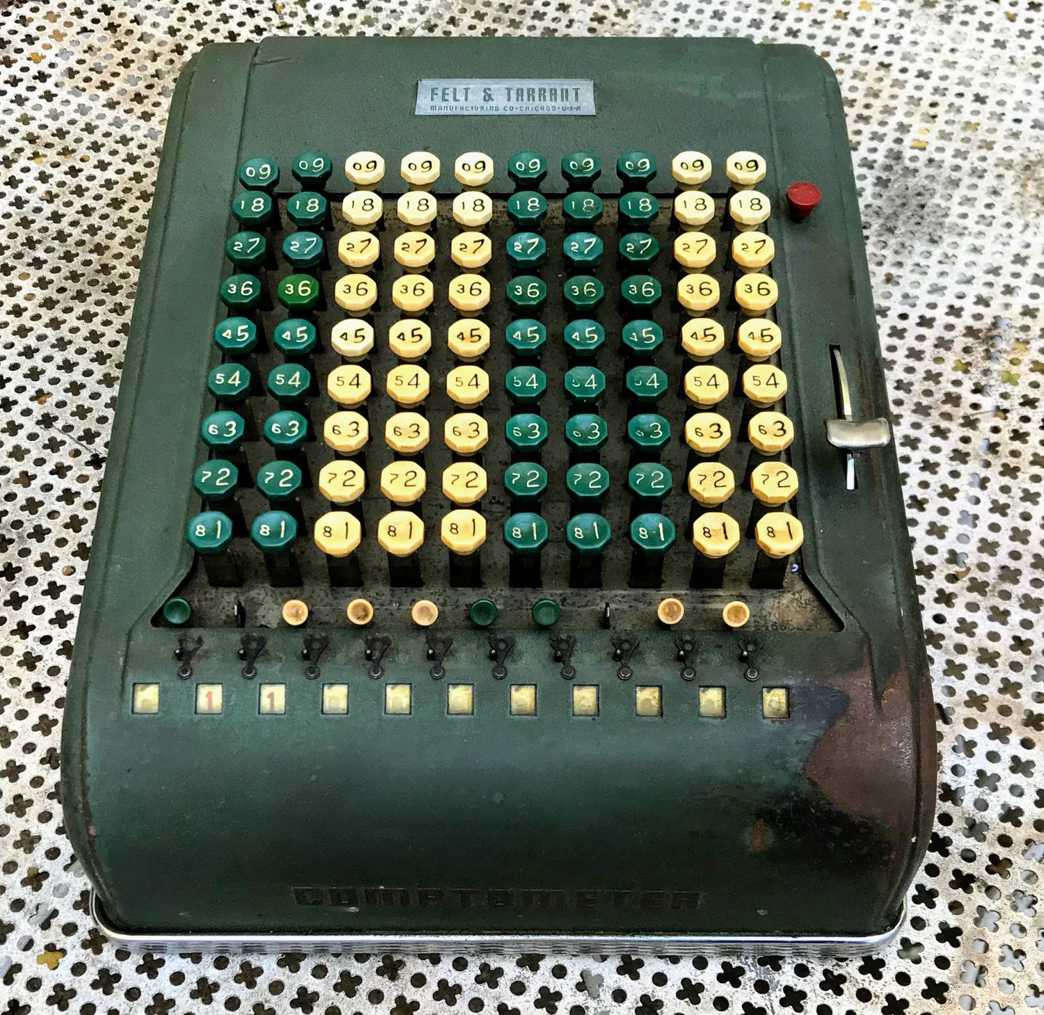 Vintage Comptometer Felt & Tarrant – Industriële Rekenmachine Chicago ca. 1939