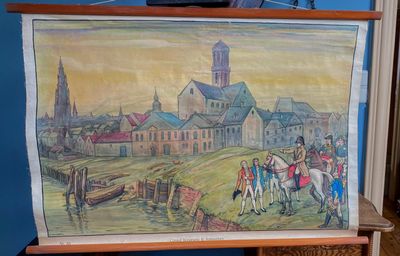 Consul Bonaparte te Antwerpen – Educatieve linnen schoolplaat nr. 56 (1925–1931)