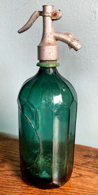 Lauriergroene "Romanian Seltzer Bottle" Soda - of Sifonfles - niet gemerkt – ca. 1950