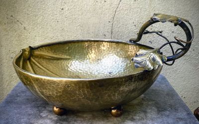 Elegante vide poche Art Nouveau in vergulde messing – ca. 1900