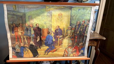 Troonsafstand van Keizer Karel – Educatieve oude schoolplaat nr 46 (1925–1931)