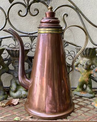 ​Antieke Hollandse koperen koffiekan – 19de eeuw, Brabant/Vlaanderen