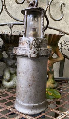 Vintage mijnlamp uit België – H763 – ijzer, staal, ca. 1930