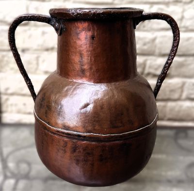 Authentiek 18e-eeuws Frans koperen opslagvat uit Villedieu-les-Poêles – Antiek decoratief pronkstuk