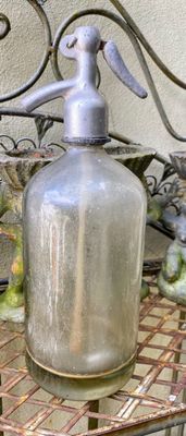 Originele vintage 1 L Sifonfles uitgevoerd in blank glas merk SZ