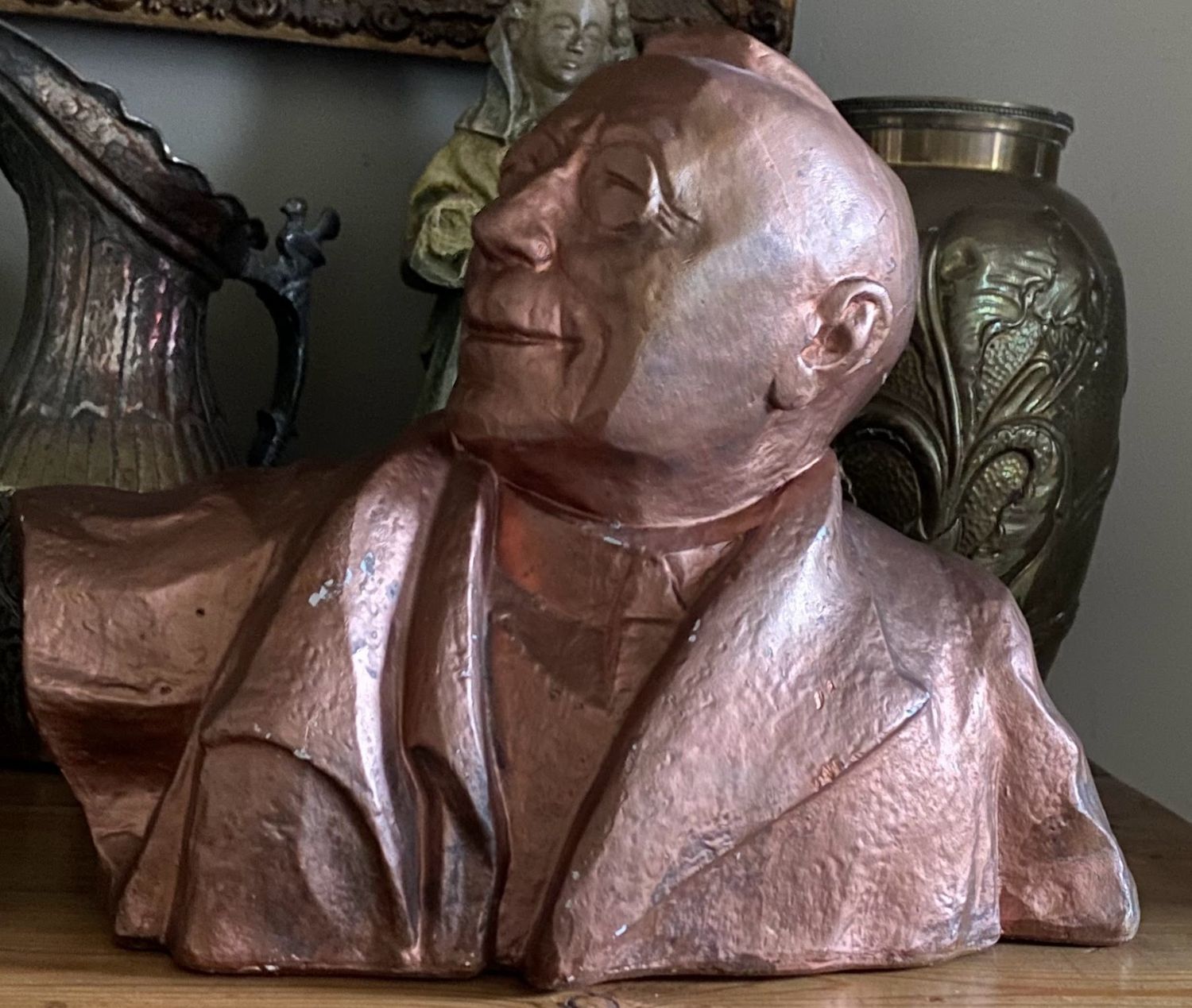 Prachtige gipsen buste Ed. Anseele gesigneerd Jozef Cantré