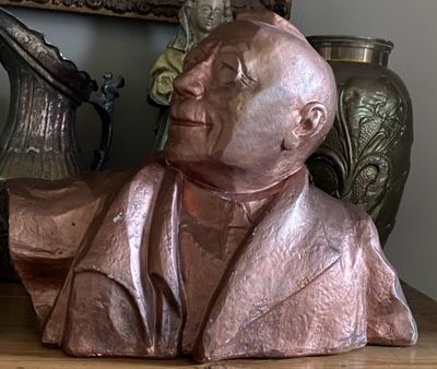 Prachtige gipsen buste Ed. Anseele gesigneerd Jozef Cantré