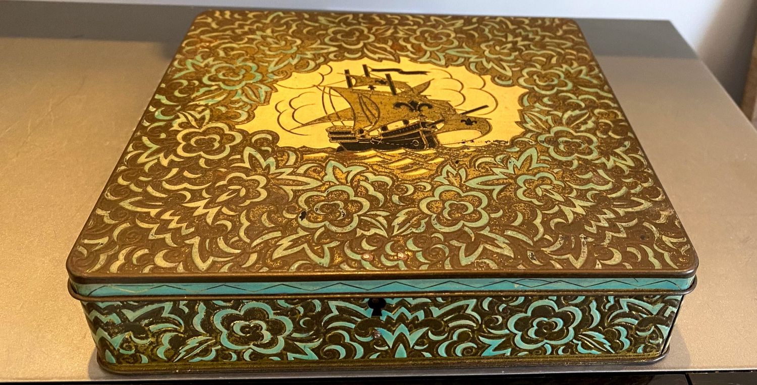 Vintage Koekblik - Blik Driemaster - DBF