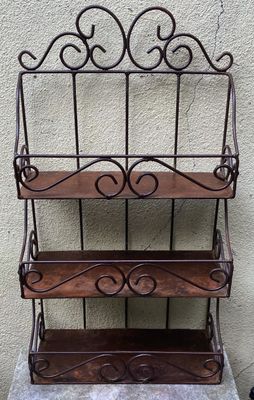 Vintage rustiek ijzeren wandkruidenrekje