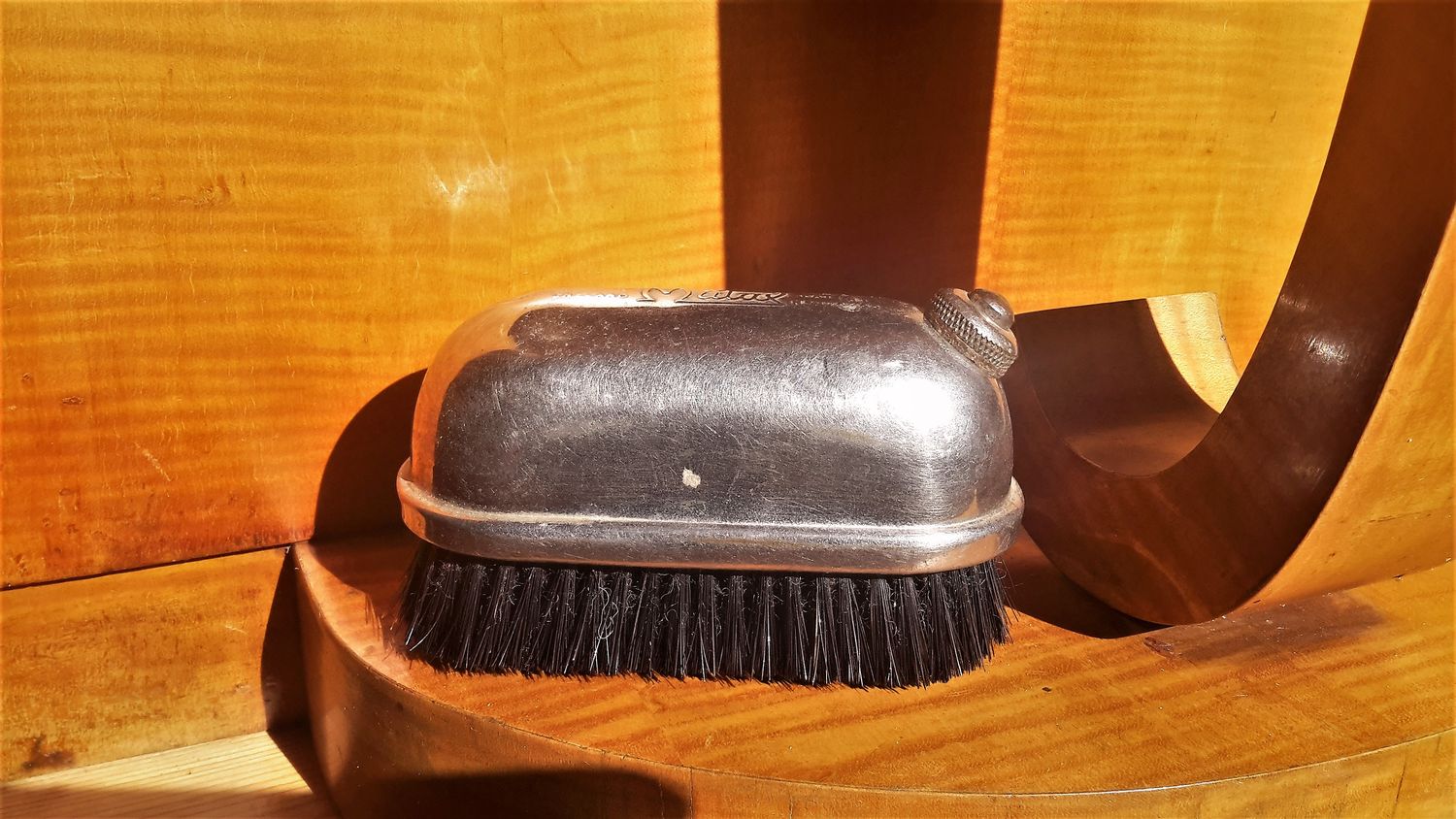 Vintage Art Deco chrome Mutax dry cleaning brush