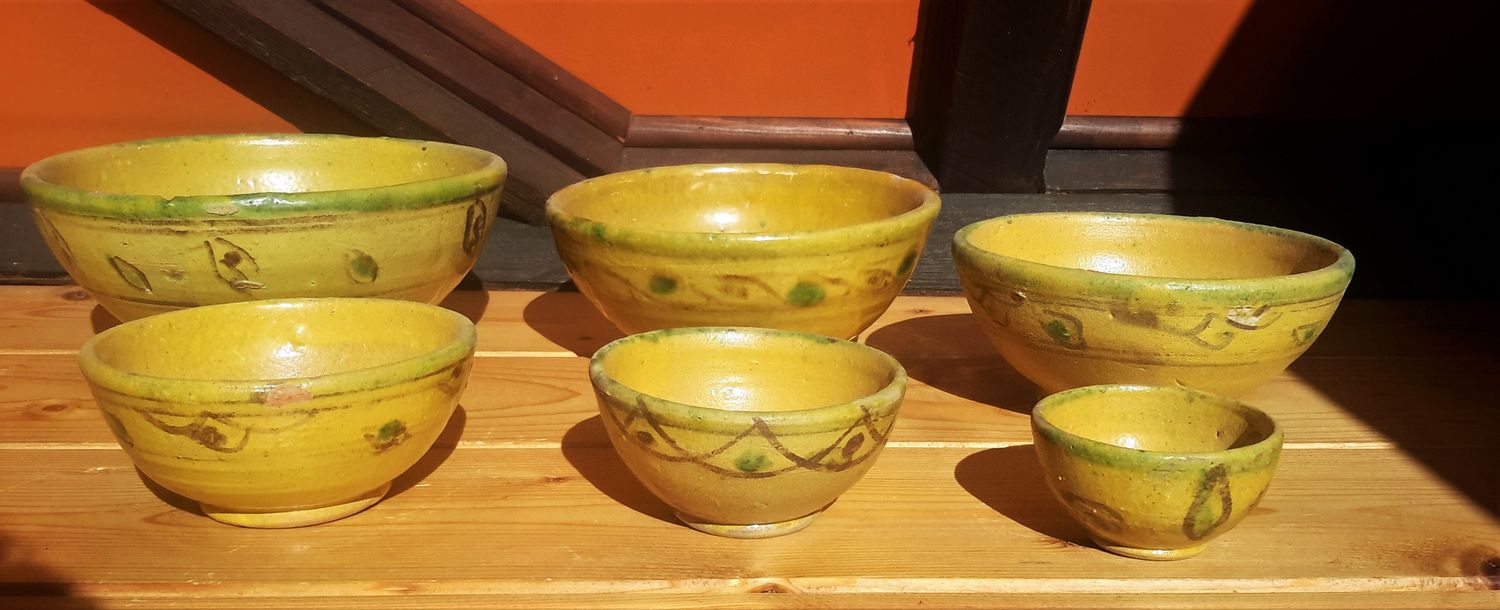 Prachtige set van 6 keramieken kommetjes