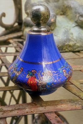 Oosters geïnspireerd parfumflesje keramiek blauw